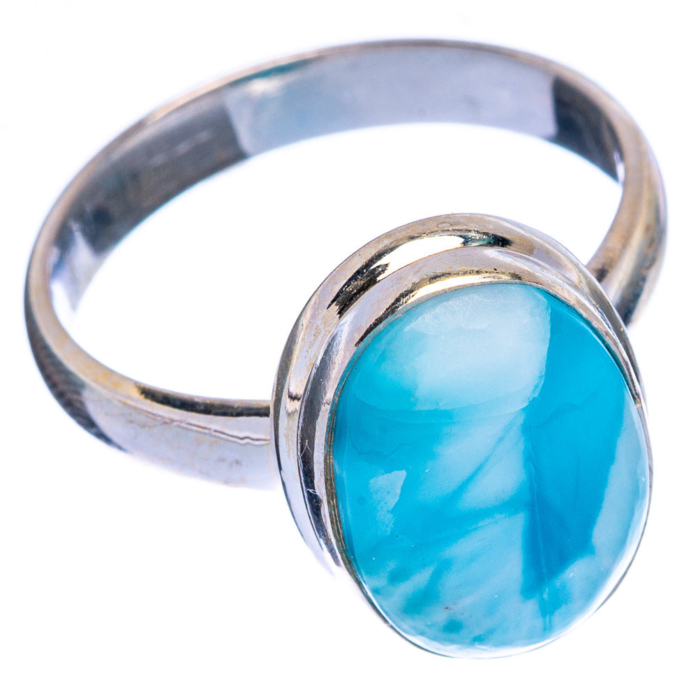 Rare Larimar Ring Size 8.25 (925 Sterling Silver) R146551