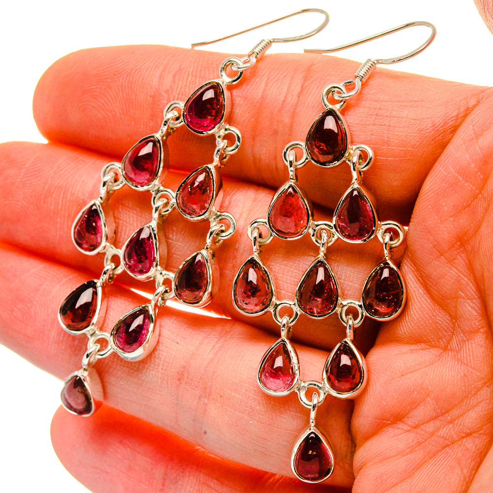 Signature Pink Tourmaline Earrings 2 5/8" (925 Sterling Silver) EARR431985