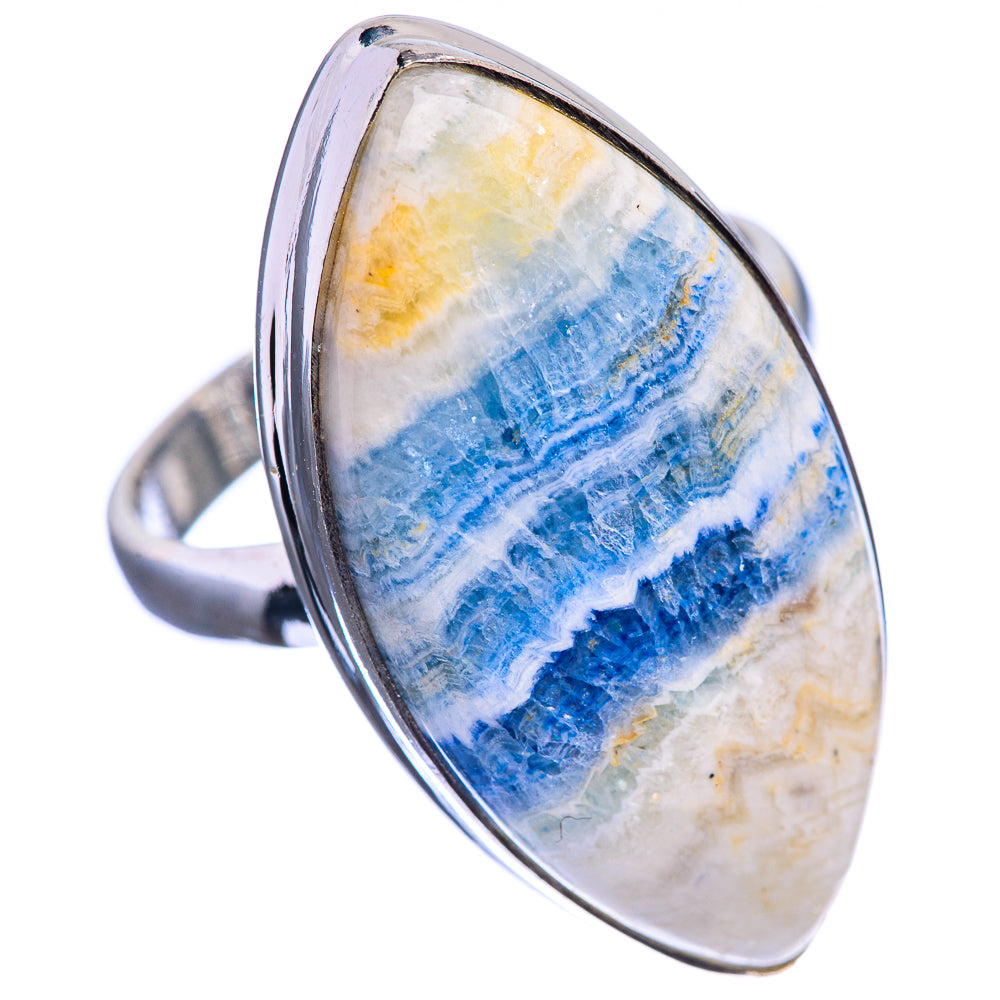 Blue Scheelite Ring Size 9 (925 Sterling Silver) R142096