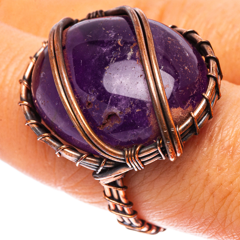 Amethyst Ring Size 7.5 (Oxidized Copper)
