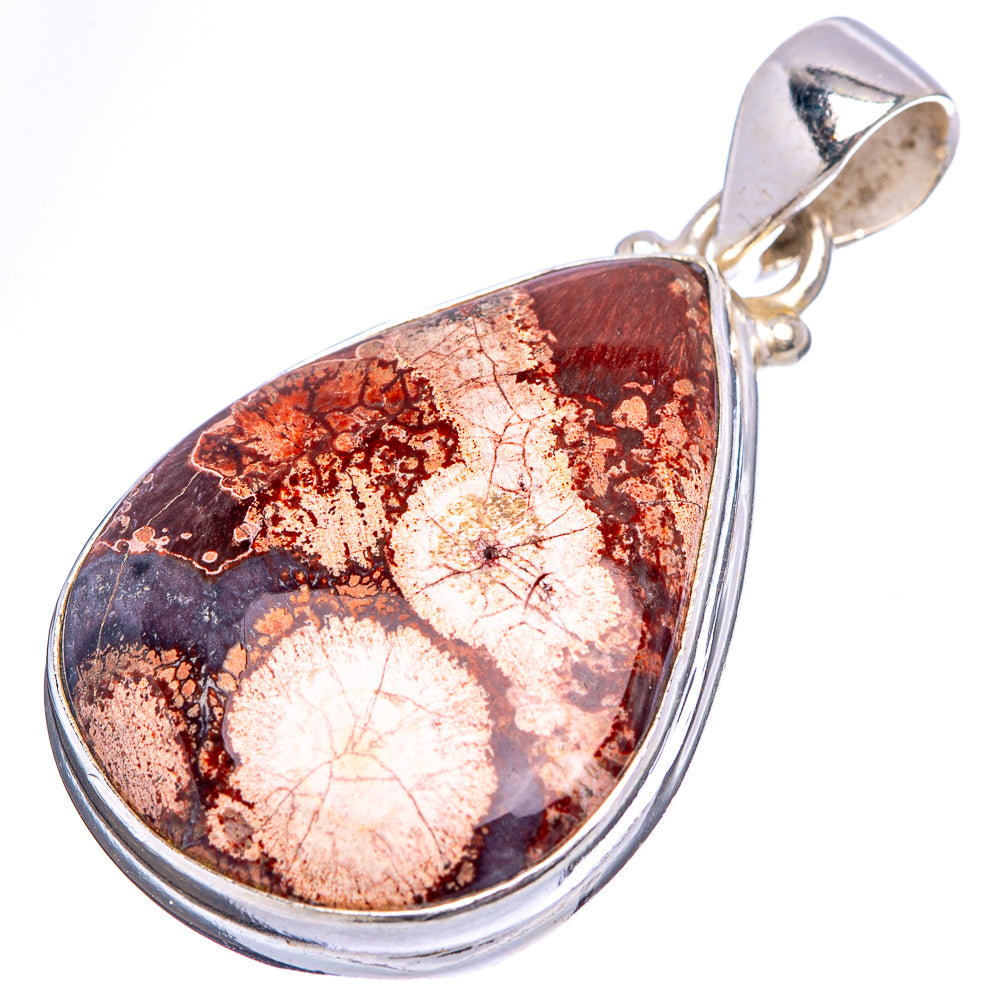 Birds Eye Jasper Pendant 1 1/2" (.925 Sterling Silver)