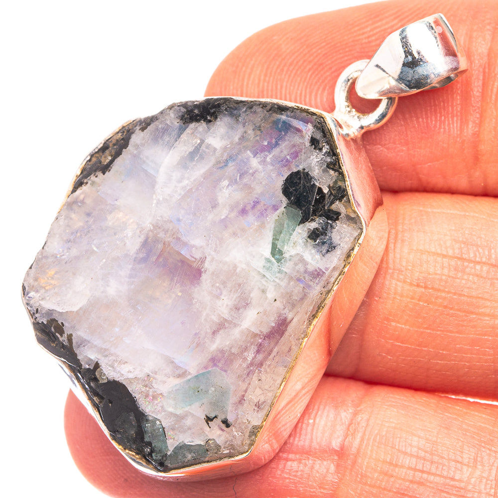 Rainbow Moonstone Pendant 1 5/8" (925 Sterling Silver) P38940