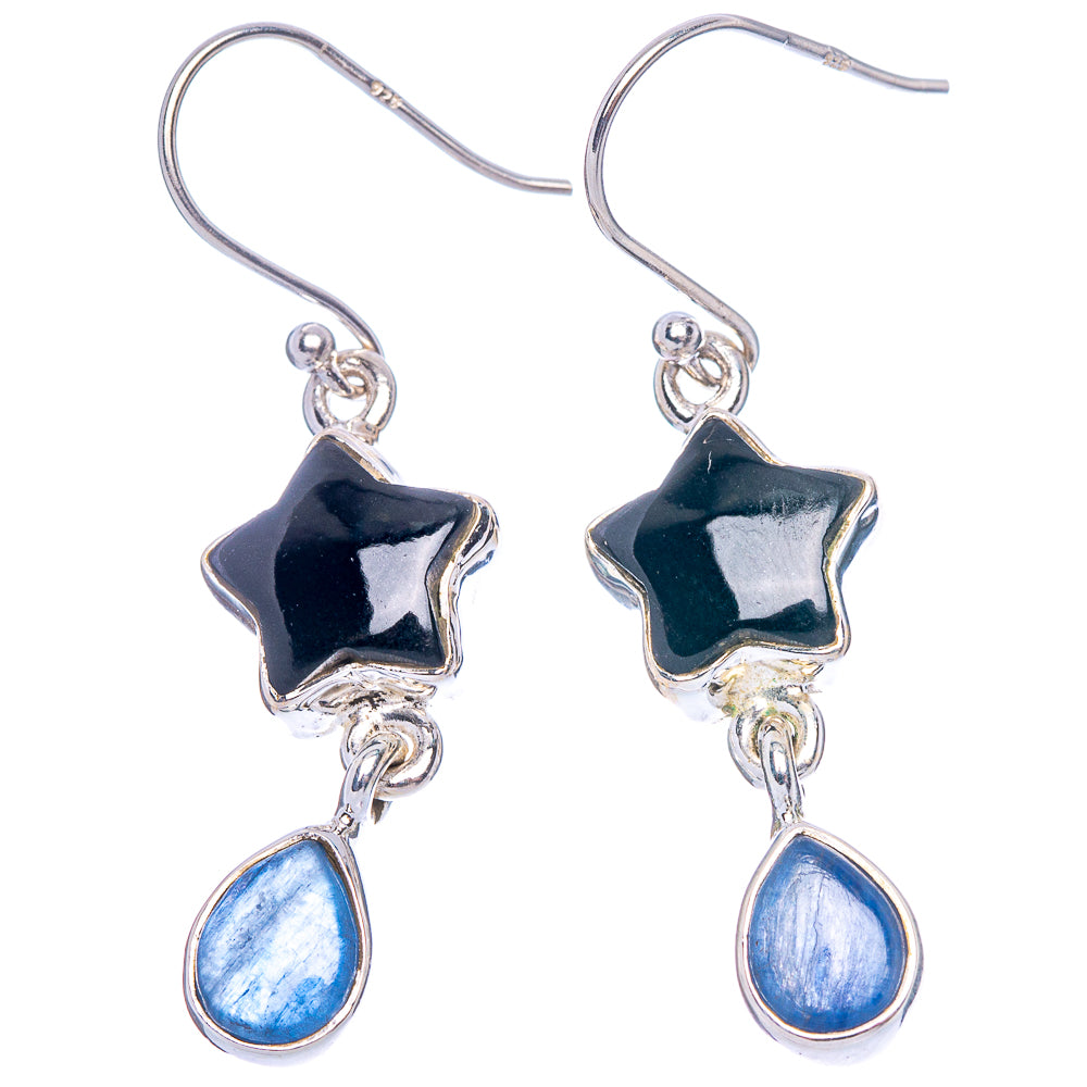 Pietersite Star, Kyanite Earrings 1 5/8" (925 Sterling Silver) E433434