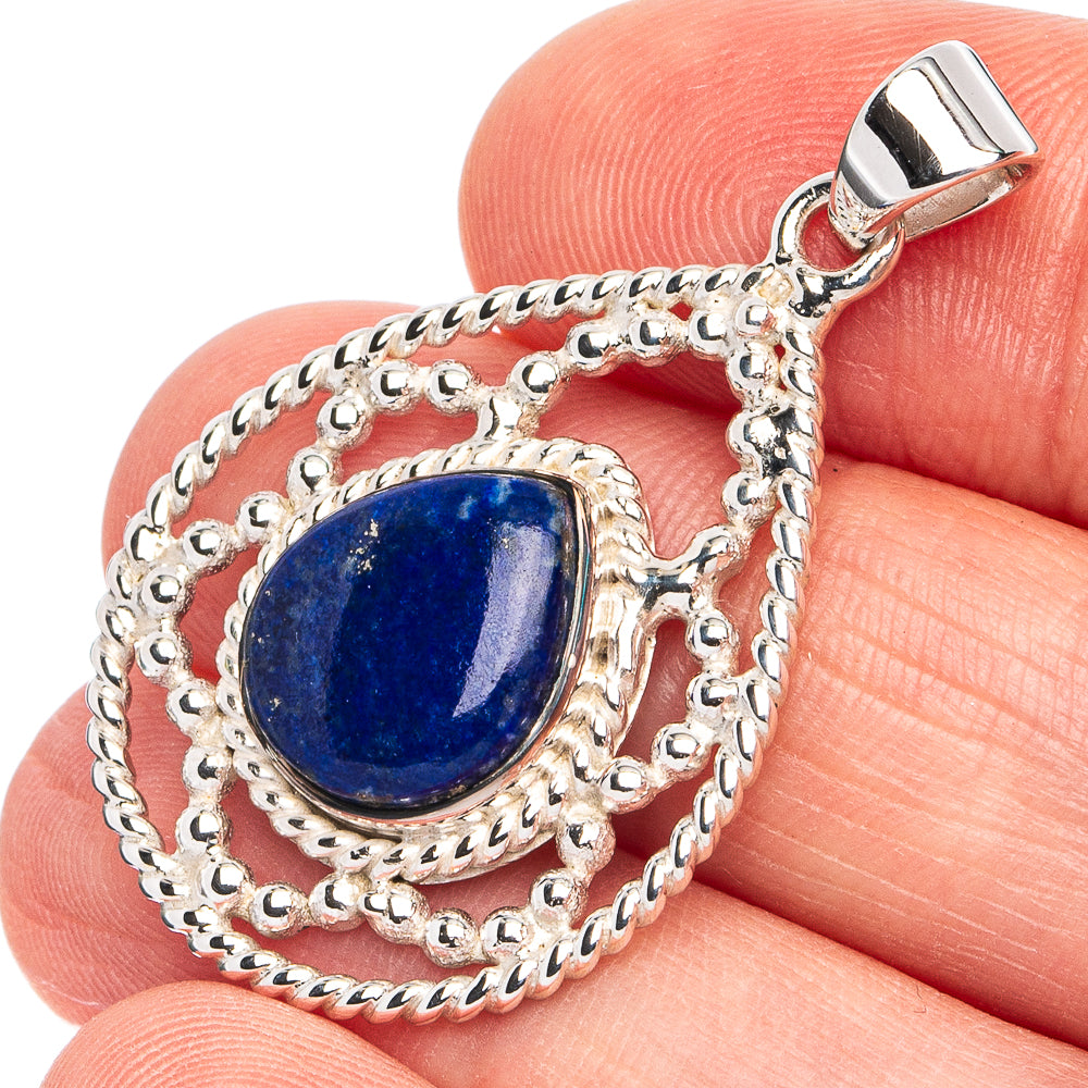 Premium Lapis Lazuli Pendant 1 1/2" (925 Sterling Silver) P45061