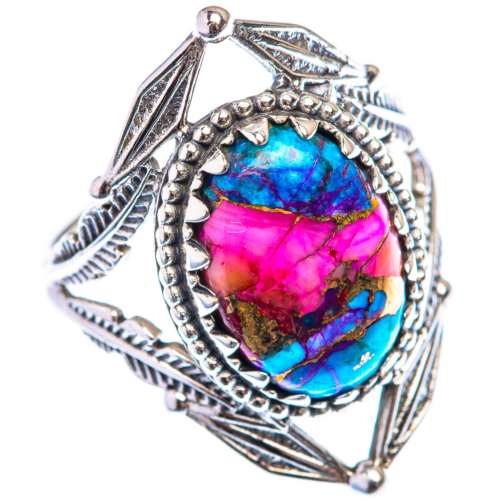 Kingman Pink Dahlia Turquoise Ring Size 8.5 (925 Sterling Silver) RING139973