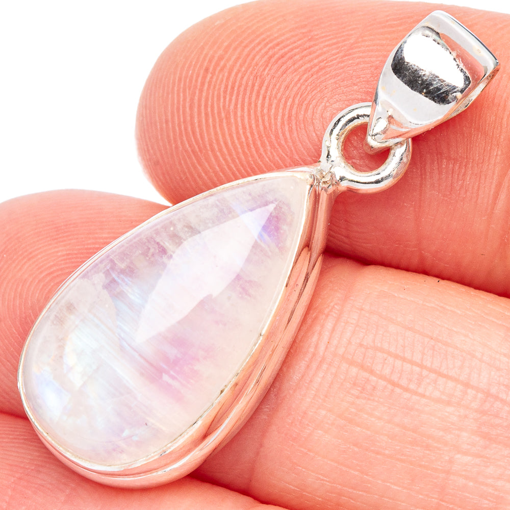 Rainbow Moonstone Pendant 1 1/4" (925 Sterling Silver) P44142