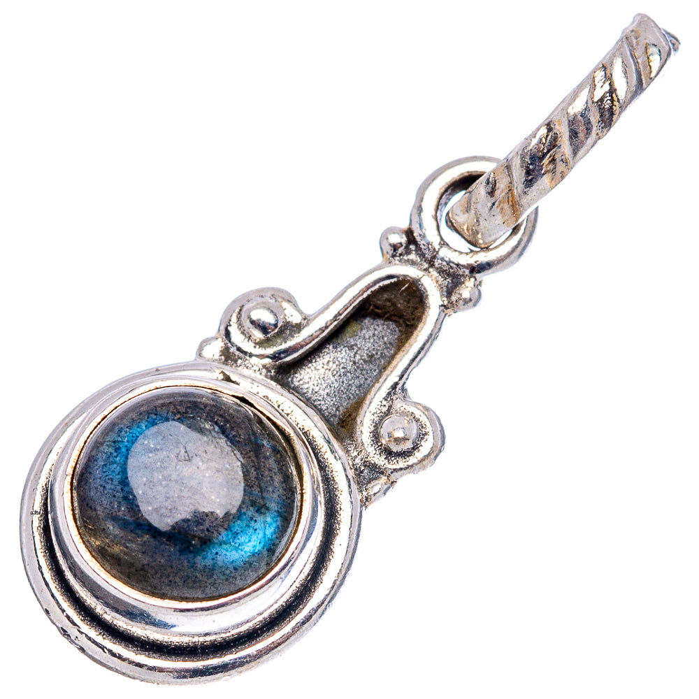Dainty Labradorite Pendant 1" (.925 Sterling Silver)