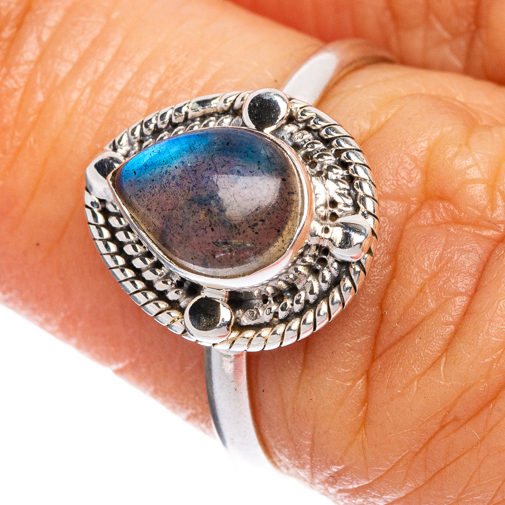 Labradorite Dainty Ring Size 6 (925 Sterling Silver) R1138