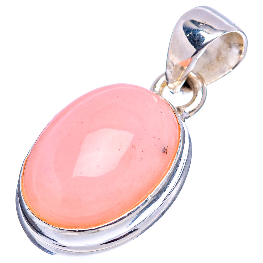 Pink Opal Pendant 1 1/8" (.925 Sterling Silver)