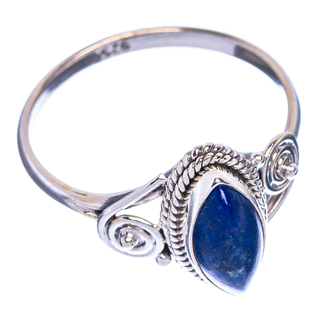 Lapis Lazuli Dainty Ring Size 7.75 (925 Sterling Silver) R1153
