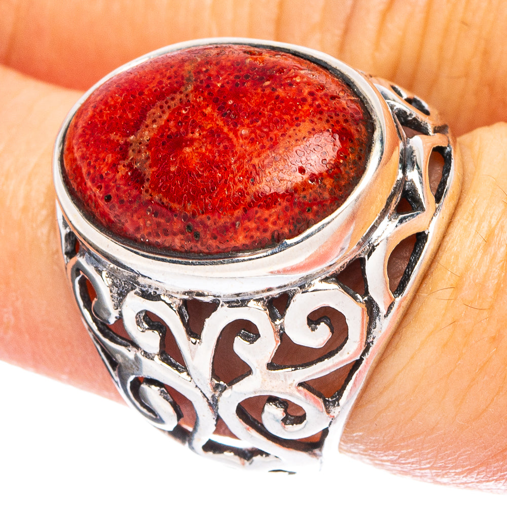 Sponge Coral 925 Sterling Silver Ring Size 6 (925 Sterling Silver) R6391