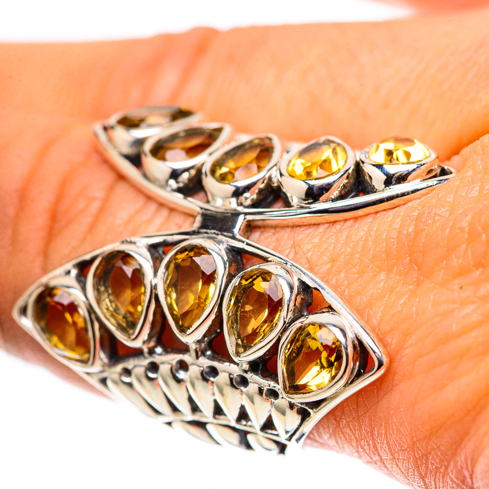 Large Faceted Citrine Ring Size 8.75 (925 Sterling Silver) RING138670