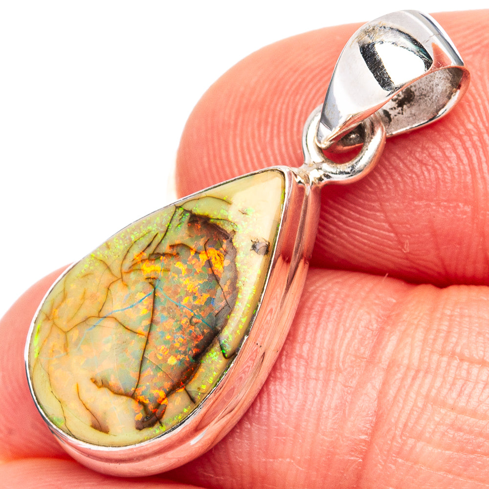 Rare Sterling Opal Pendant 1 1/8" (.925 Sterling Silver)
