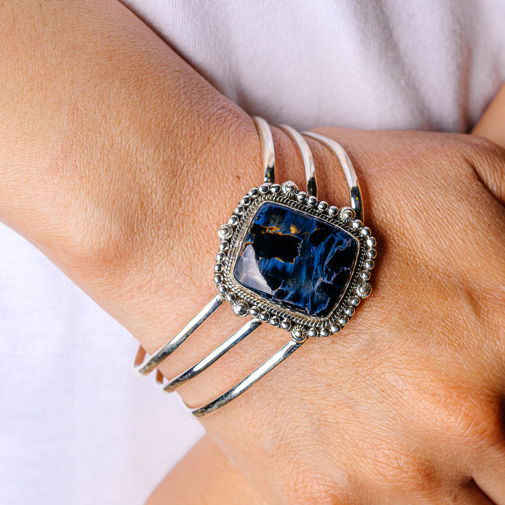 Pietersite Cuff Adjustable (925 Sterling Silver) B90396