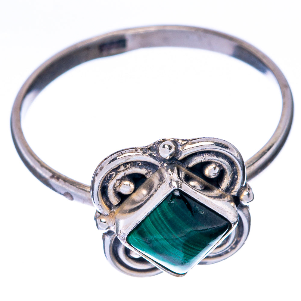 Malachite Dainty Ring Size 8.75 (925 Sterling Silver) R144991