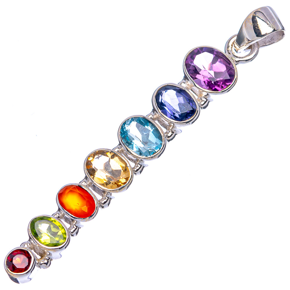 Rainbow Chakra Pendant 2 1/4" (925 Sterling Silver) P43356