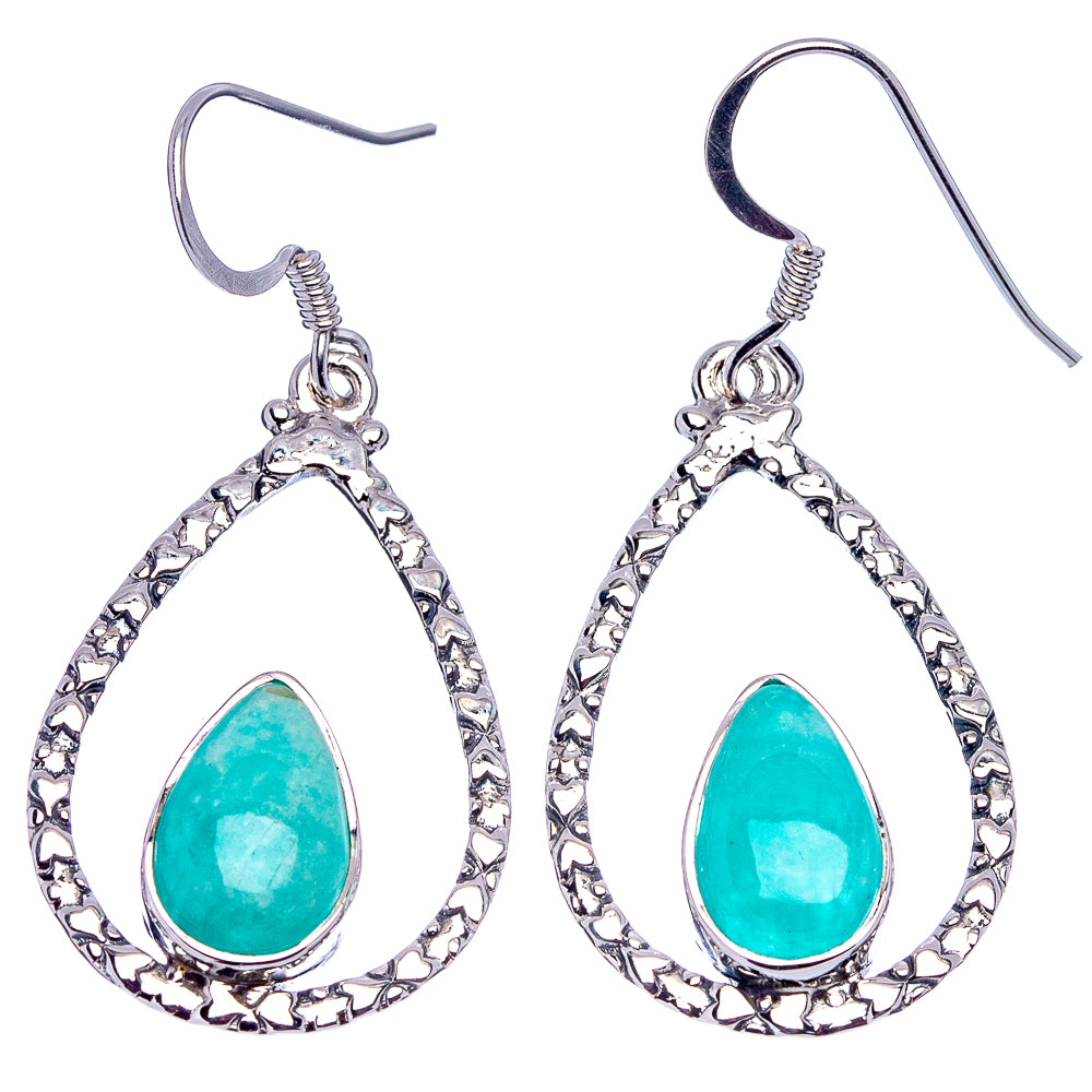 Premium Amazonite Earrings 1 3/4" (.925 Sterling Silver)
