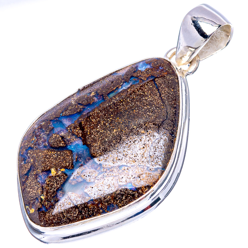 Rare Boulder Opal Pendant 1 1/2" (.925 Sterling Silver)