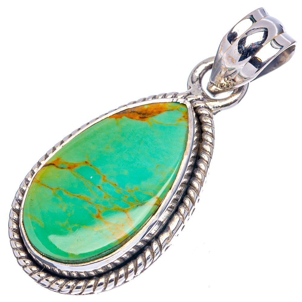 Royston Turquoise Pendant 1 1/4" (.925 Sterling Silver)