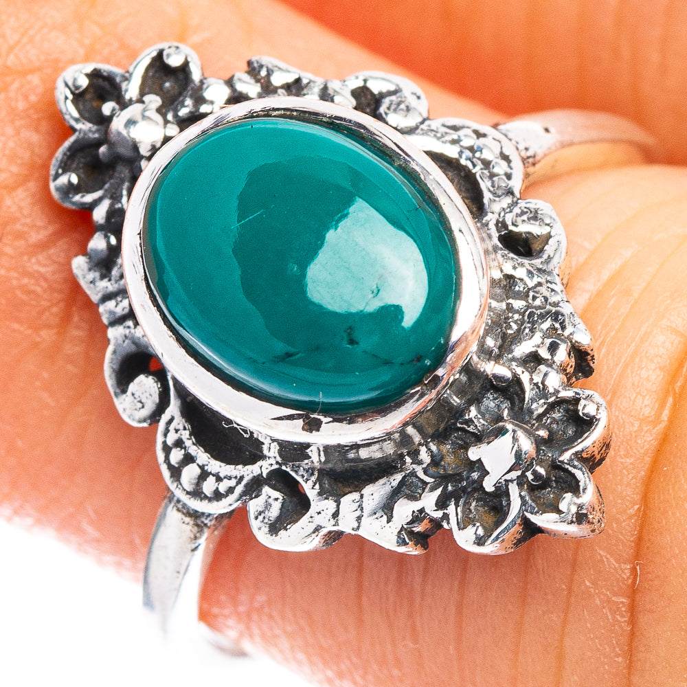 Green Onyx Dainty Ring Size 6 (.925 Sterling Silver)