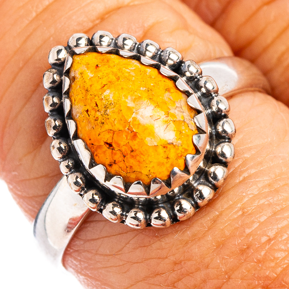 Bumblebee Jasper Ring Size 8.25 (.925 Sterling Silver)