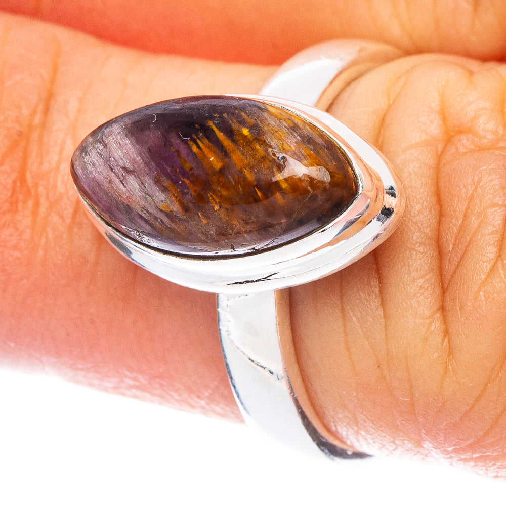 Rare Cacoxenite Amethyst Ring Size 6 (925 Sterling Silver) R7321