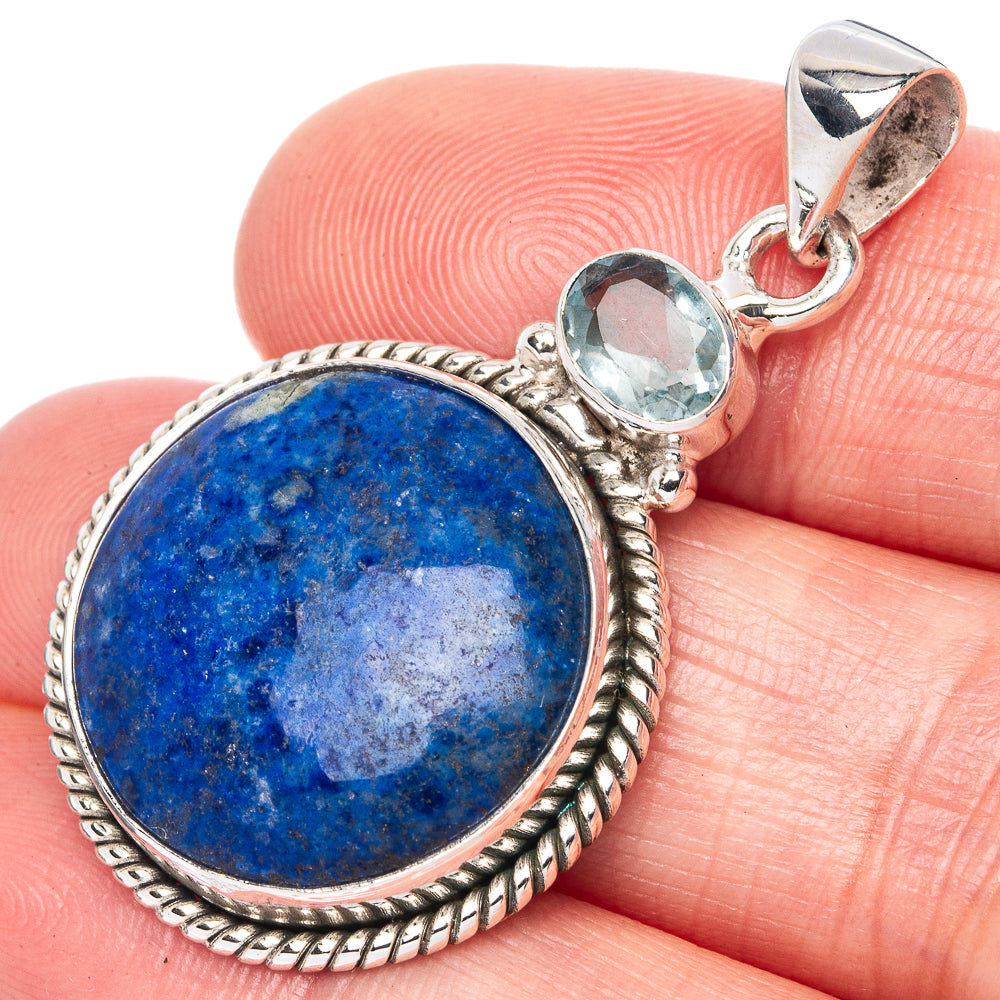 Sodalite, Blue Topaz 925 Sterling Silver Pendant 1 5/8" (925 Sterling Silver) P41928