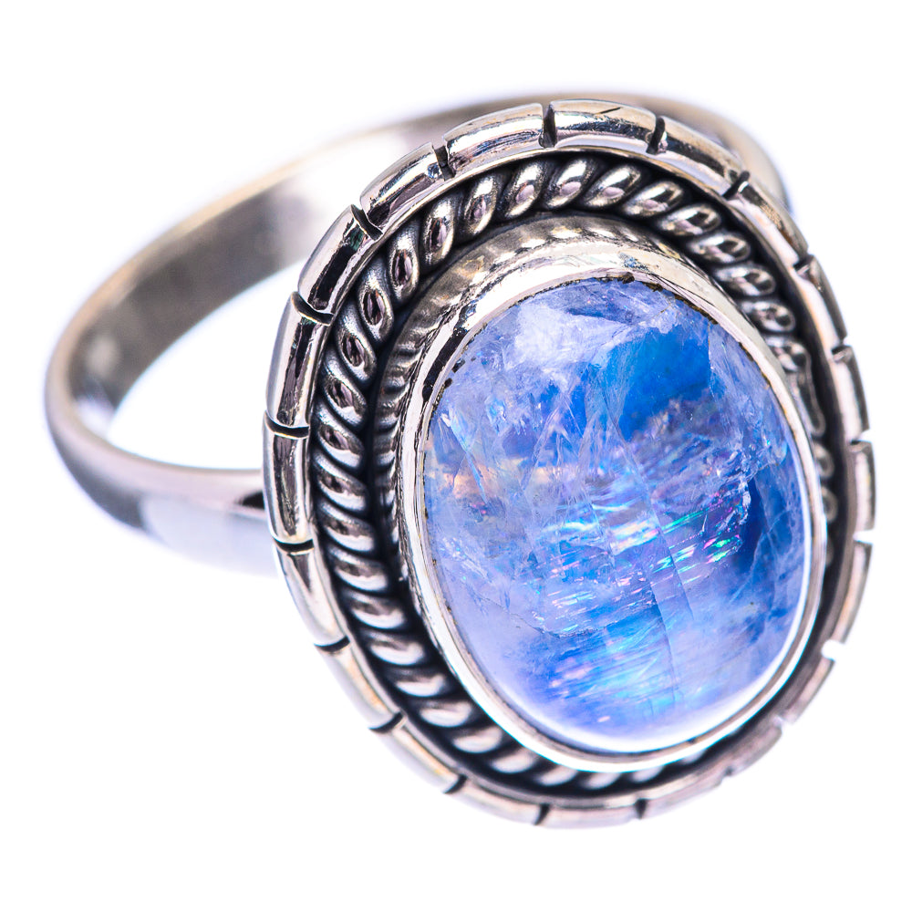 Rainbow Moonstone Ring Size 7.75 (925 Sterling Silver) R140474