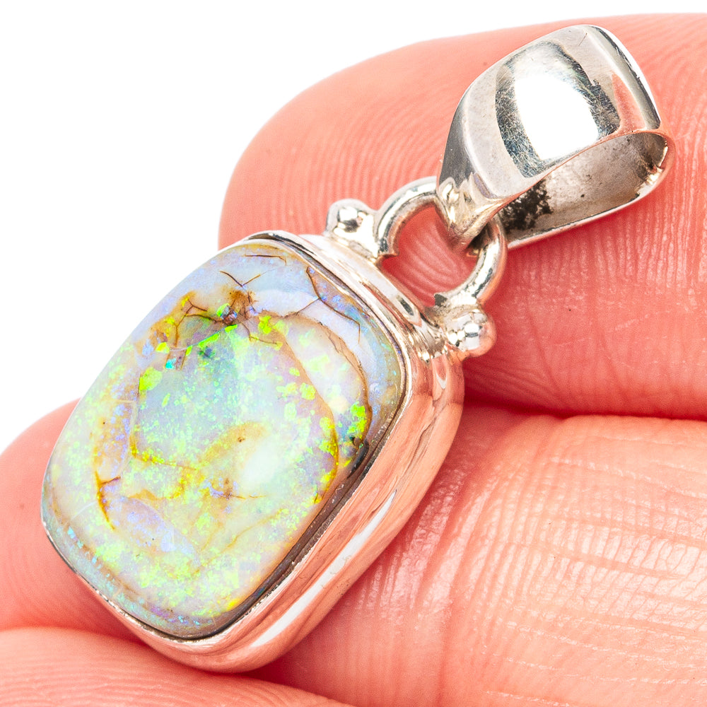 Rare Sterling Opal Pendant 1 1/8" (925 Sterling Silver) P42953