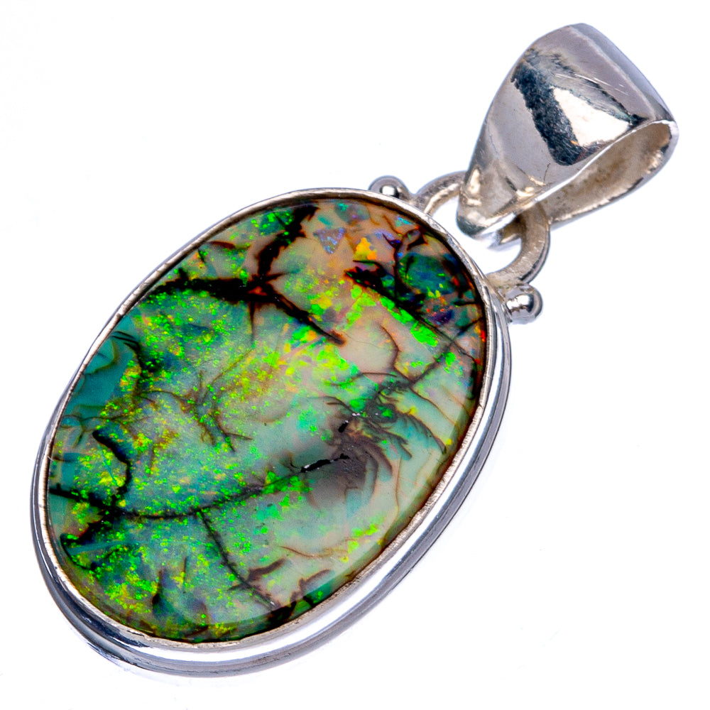 Rare Sterling Opal Pendant 1 1/8" (925 Sterling Silver) P40458