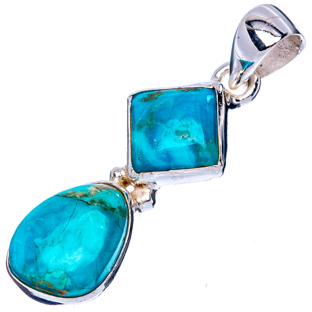 Kingman Turquoise Pendant 1 3/8" (925 Sterling Silver) P42757