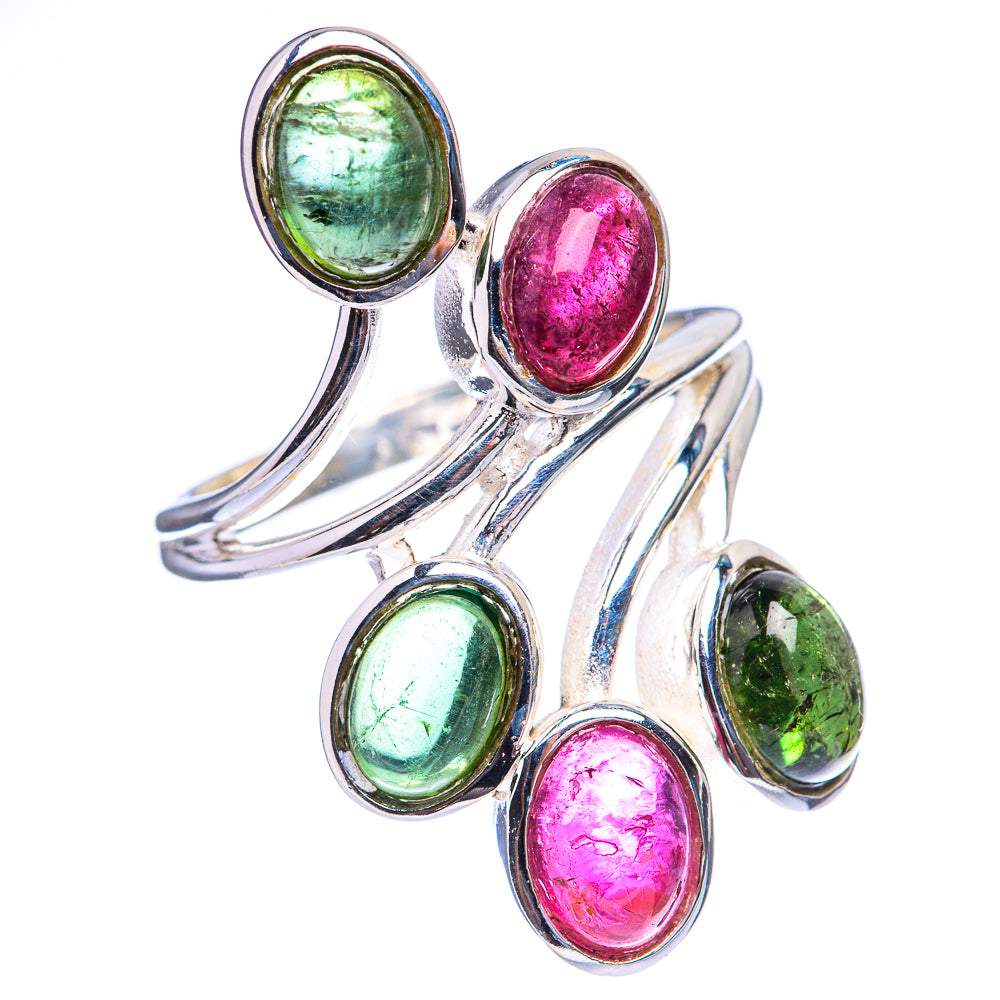 Pink Green Tourmaline Ring Size 5.5 (925 Sterling Silver) R142825