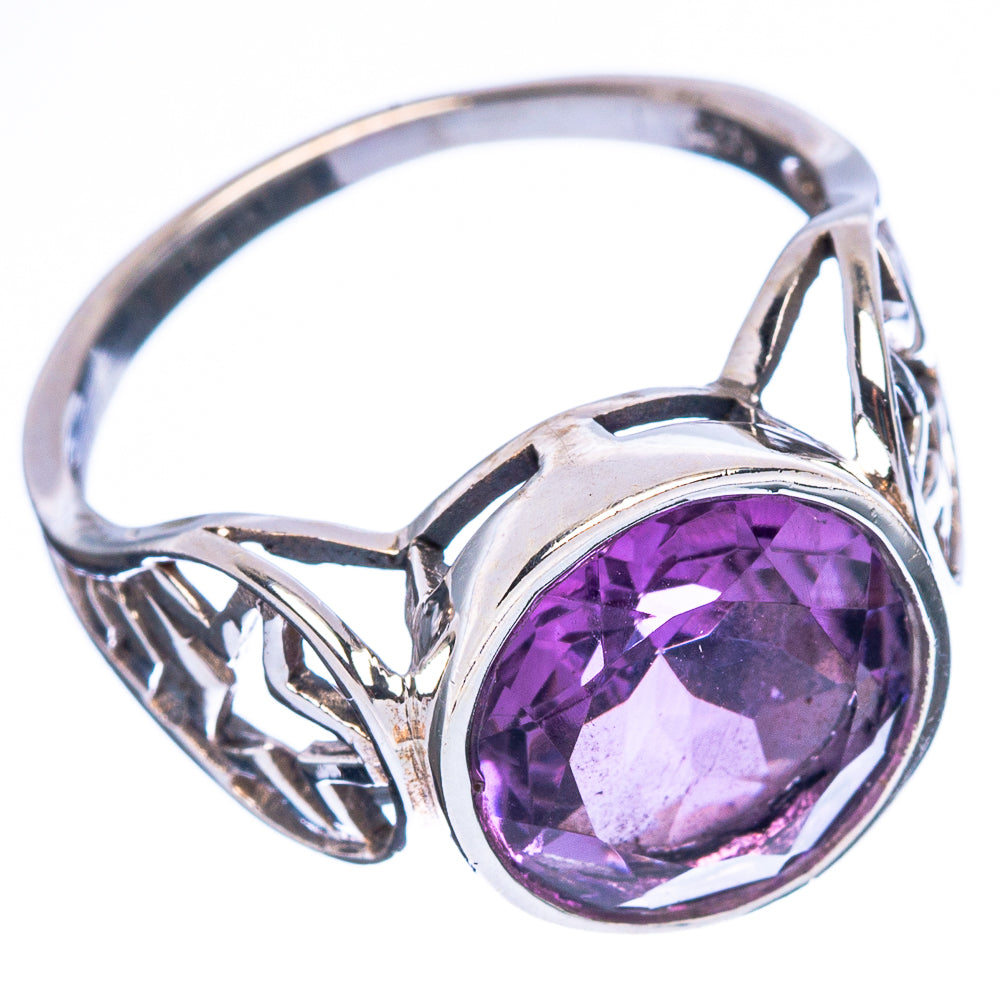 Faceted Amethyst Ring Size 7.5 (925 Sterling Silver) R2480