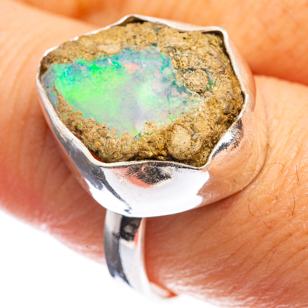 Rough Ethiopian Opal Ring Size 9 (925 Sterling Silver) R143137