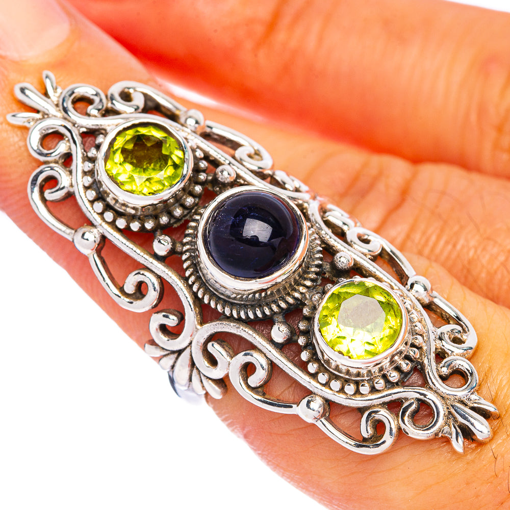 Large Kyanite, Peridot Ring Size 5.5 (925 Sterling Silver) R144527