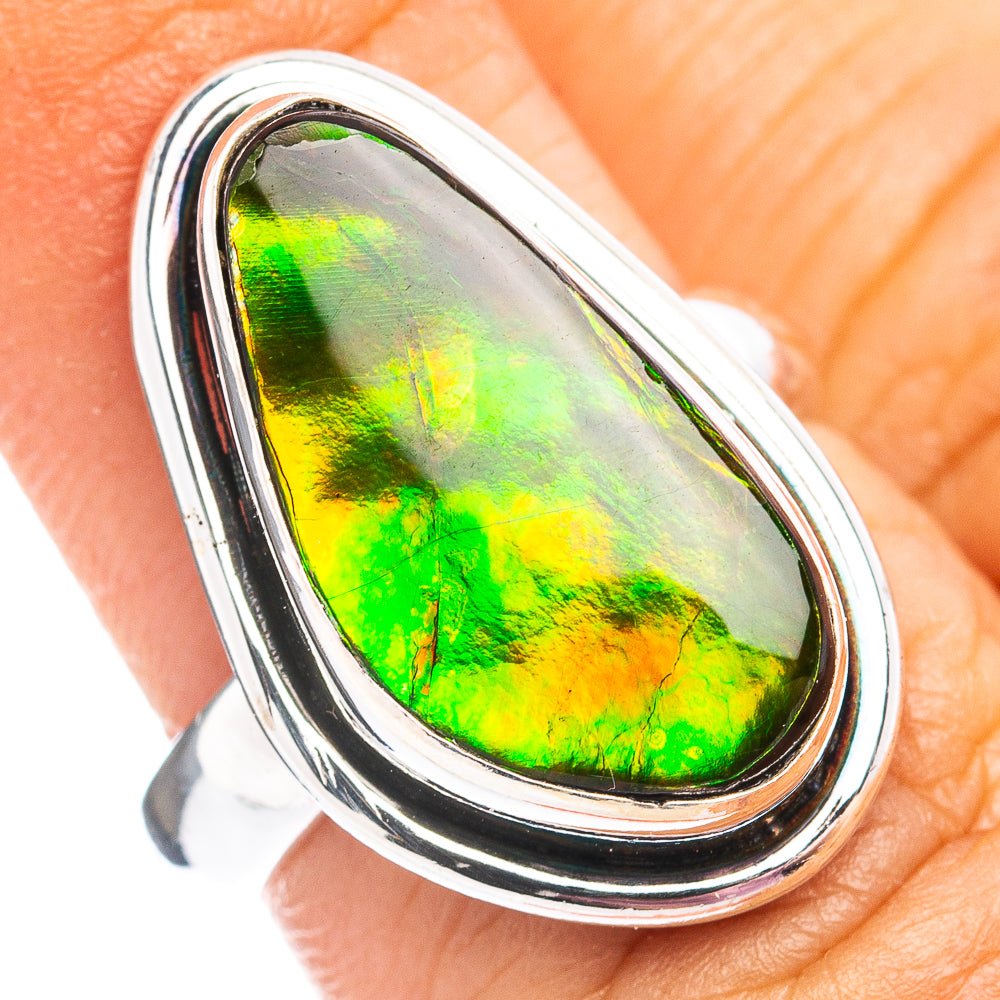 Premium Canadian Ammolite Ring Size 6 (.925 Sterling Silver)