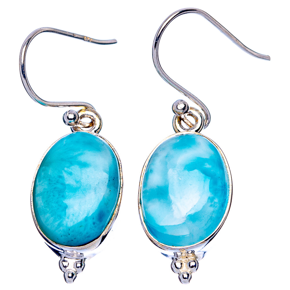 Larimar Earrings 1 3/8" (925 Sterling Silver) E1917