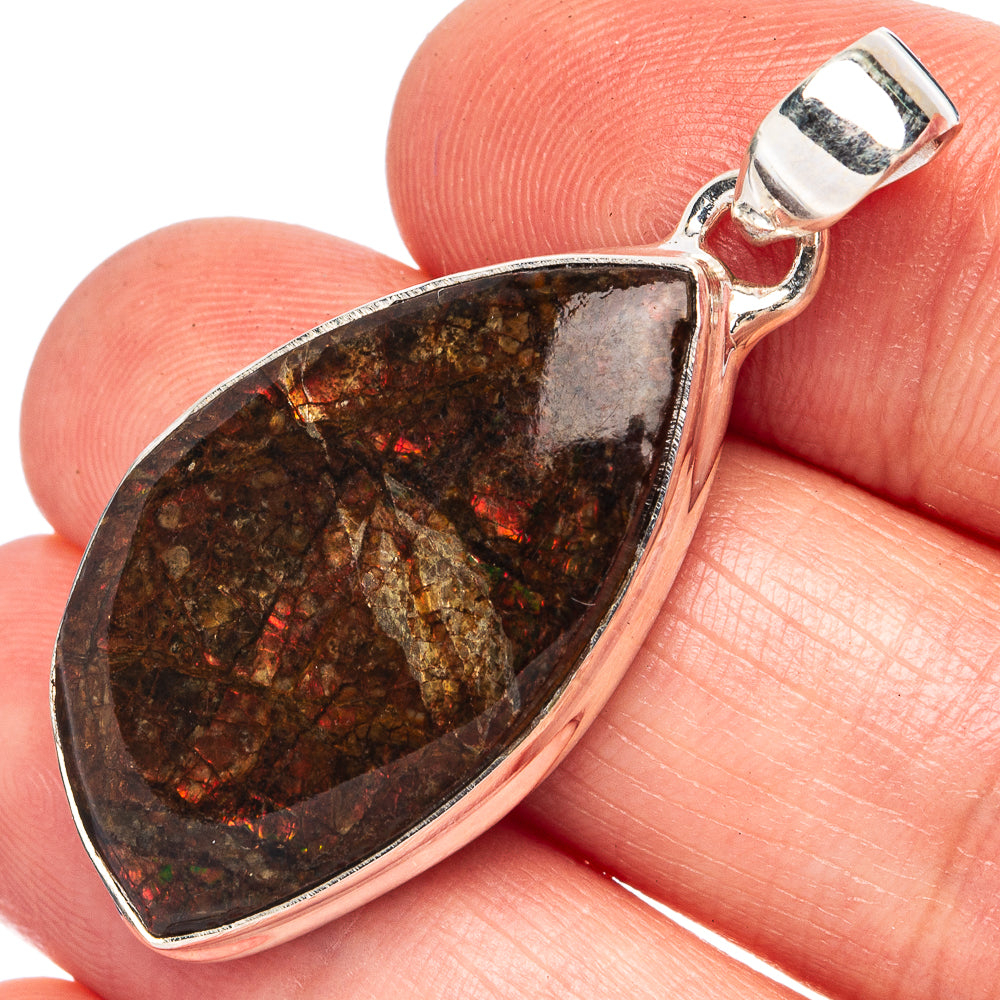 Rare Ammolite Pendant 1 5/8" (925 Sterling Silver) P43460
