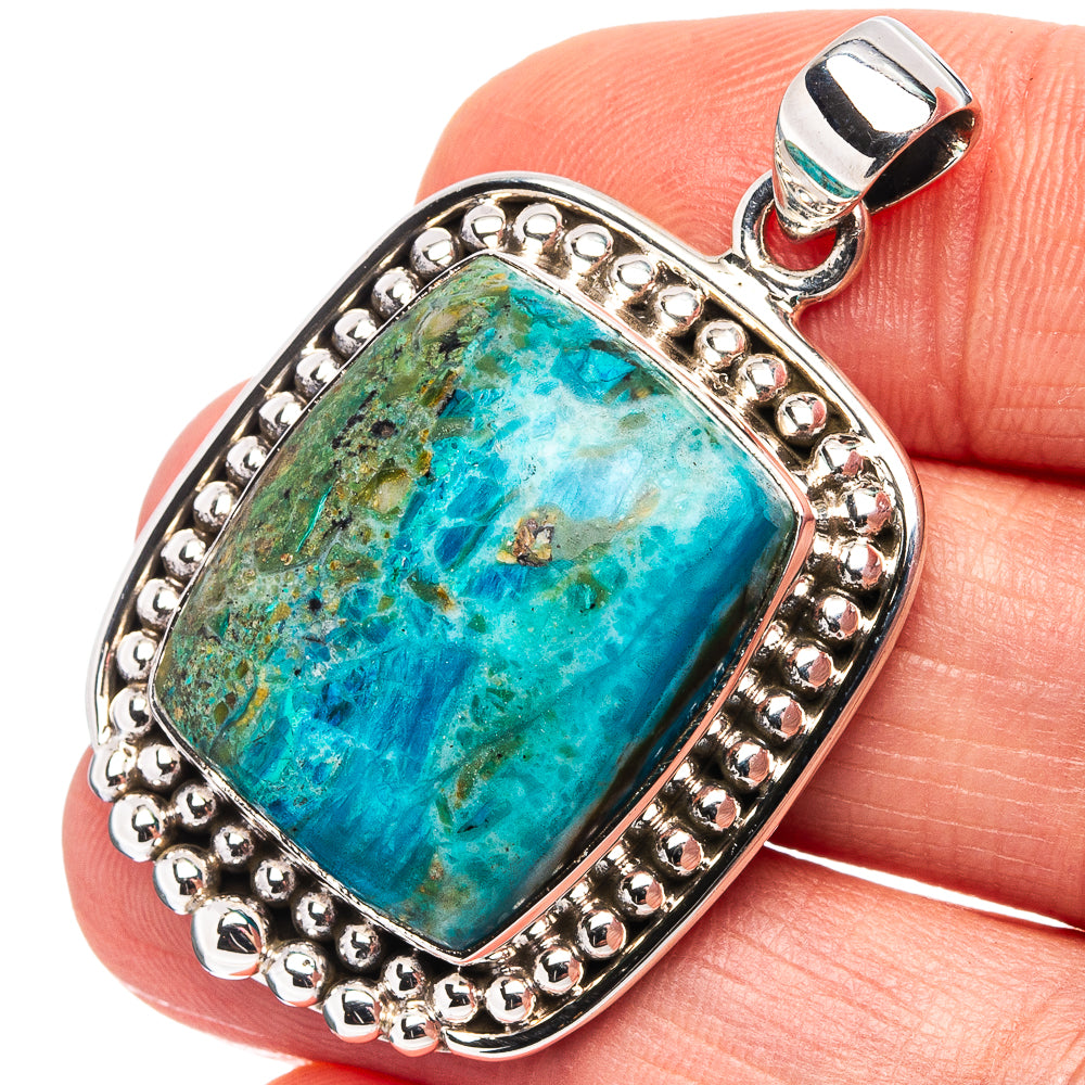 Premium Peruvian Opal Pendant 1 5/8" (.925 Sterling Silver)