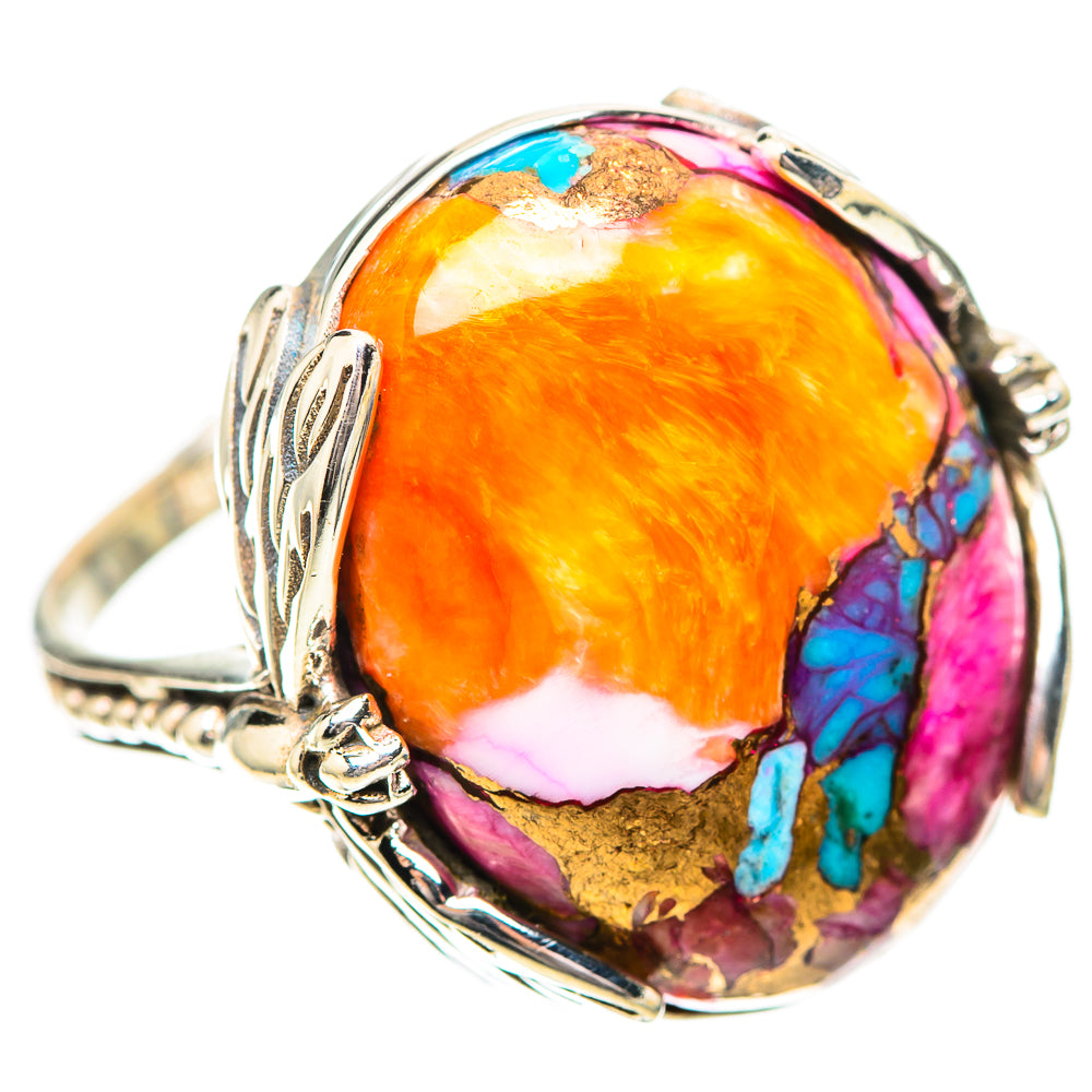 Kingman Pink Dahlia Turquoise Ring Size 9 (925 Sterling Silver) RING138973