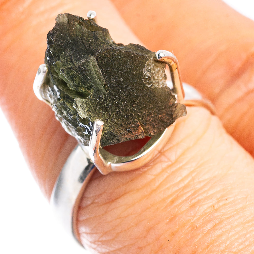Moldavite Ring Size 7.75 (.925 Sterling Silver)