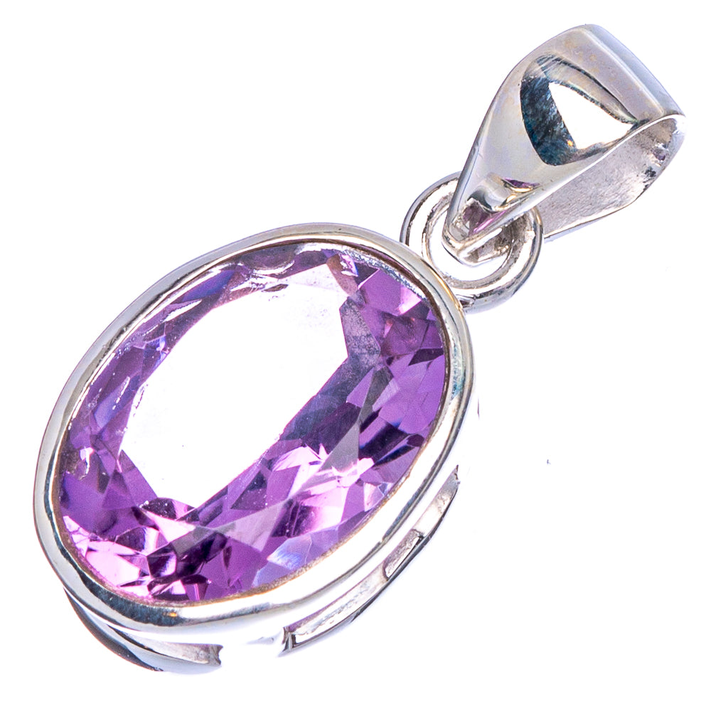 Faceted Amethyst Pendant 1 1/8" (925 Sterling Silver) P40561