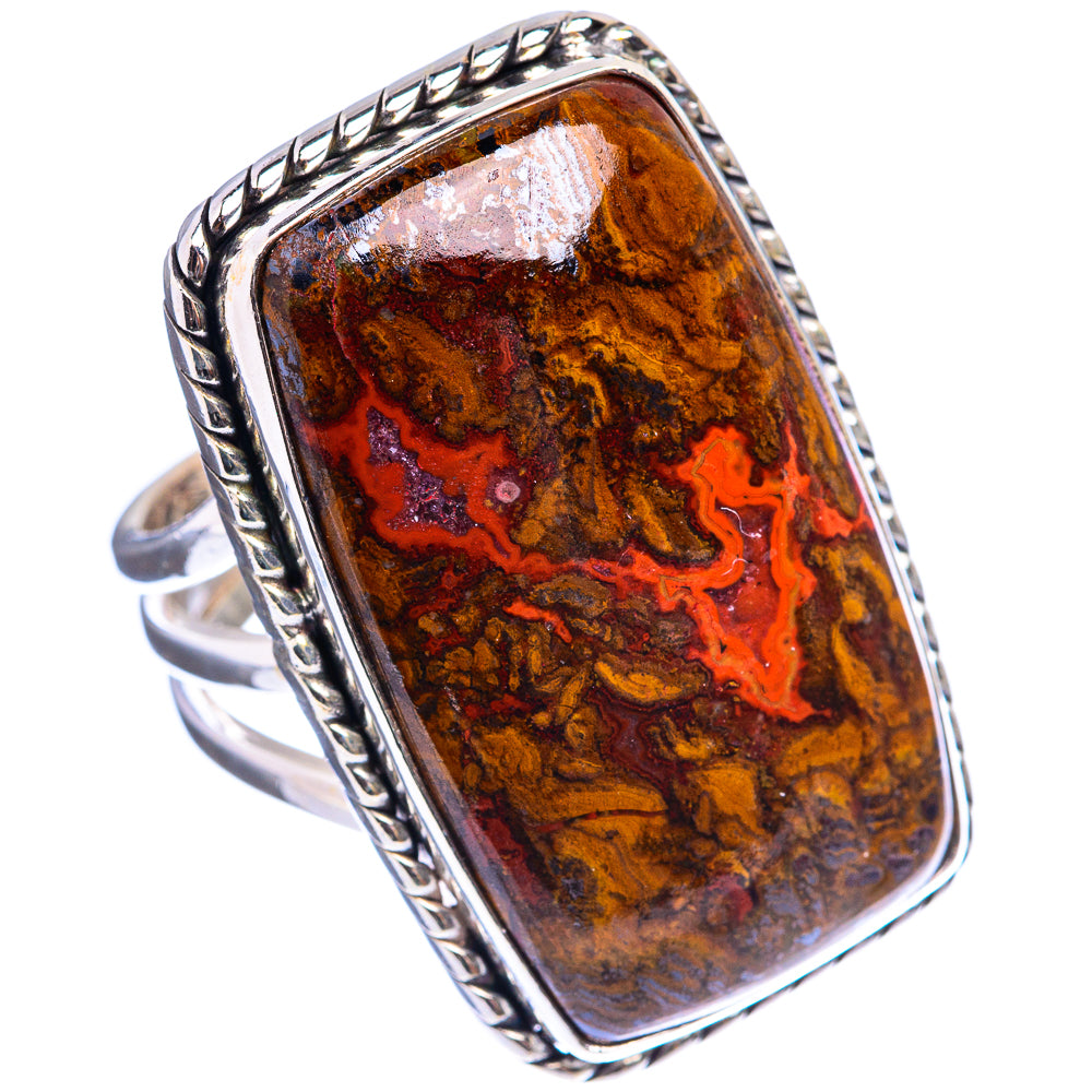 Large Moroccan Agate Ring Size 8.75 (925 Sterling Silver) R142874