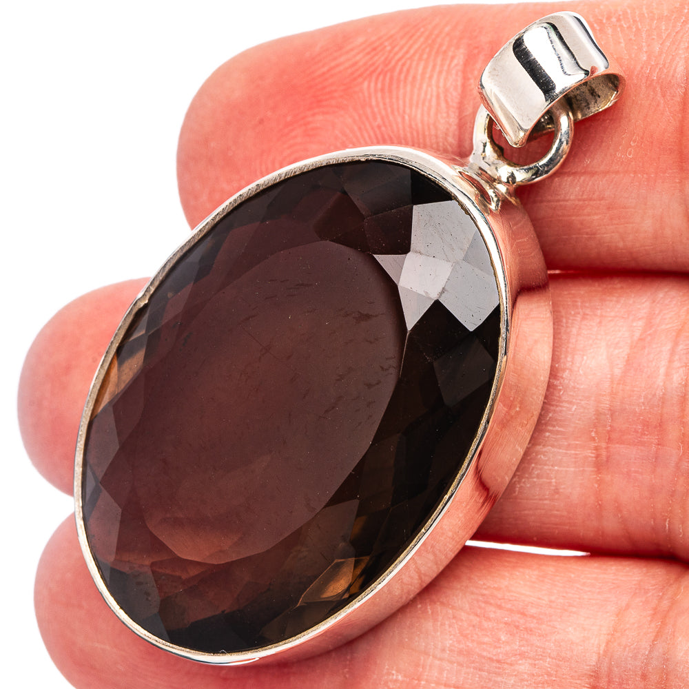 Premium Smoky Quartz Pendant 1 7/8" (.925 Sterling Silver)