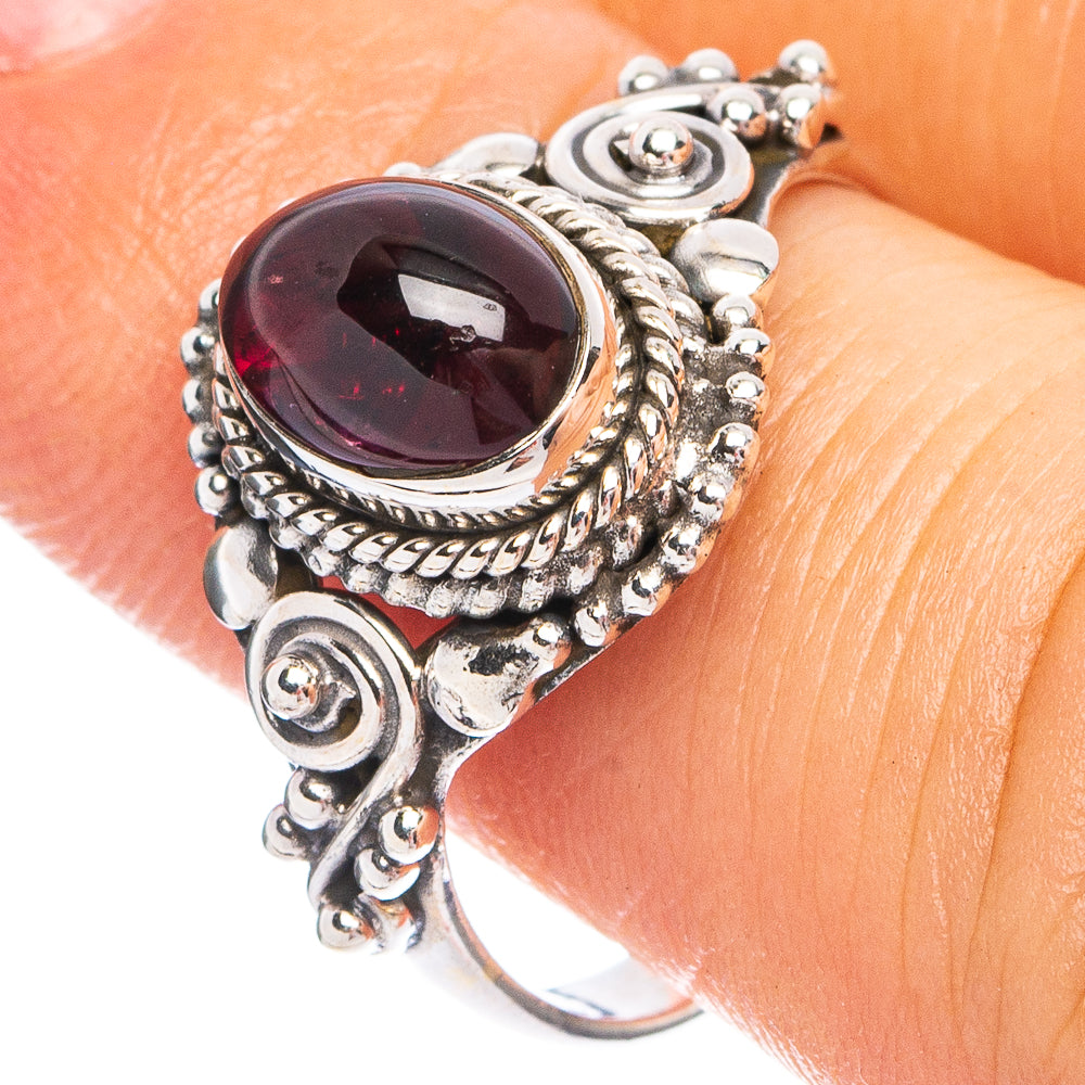 Dainty Garnet Ring Size 7 (925 Sterling Silver) R8688