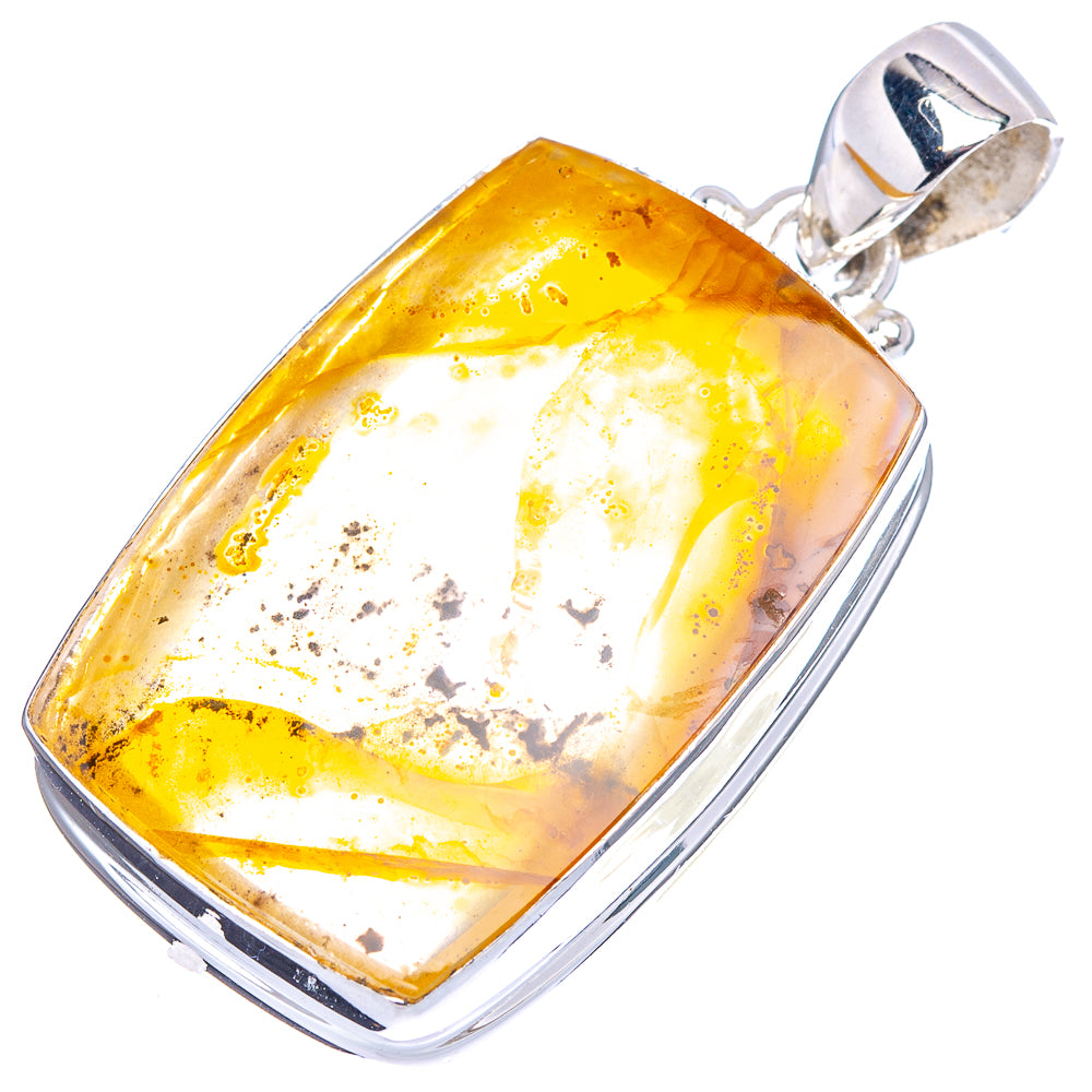 Russian Dendritic Scenic Agate Pendant 1 1/2" (.925 Sterling Silver)