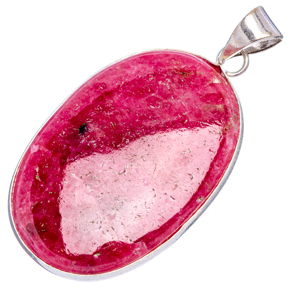 Rhodonite Pendant 2" (Silver Plated)