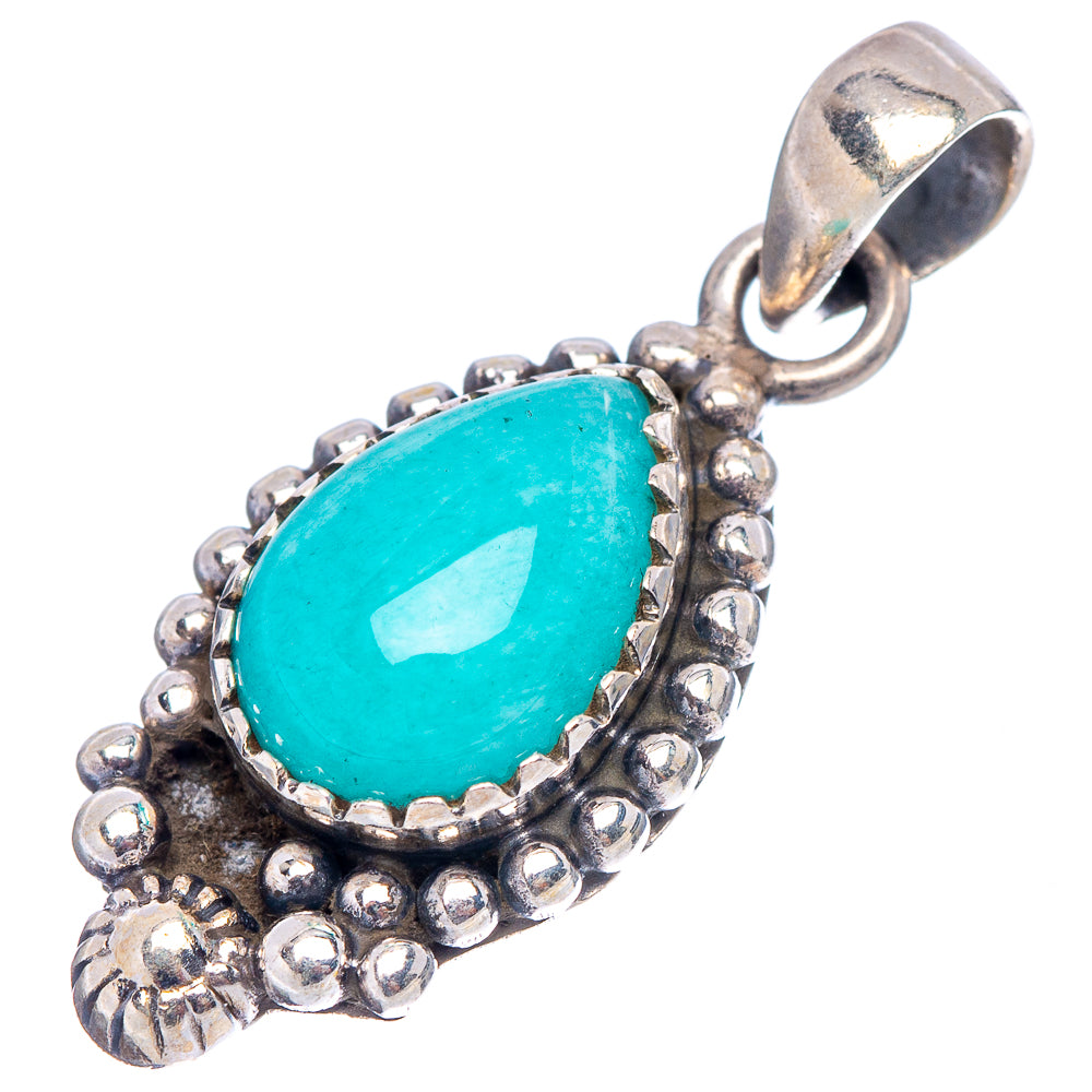Amazonite Pendant 1 1/8" (.925 Sterling Silver)
