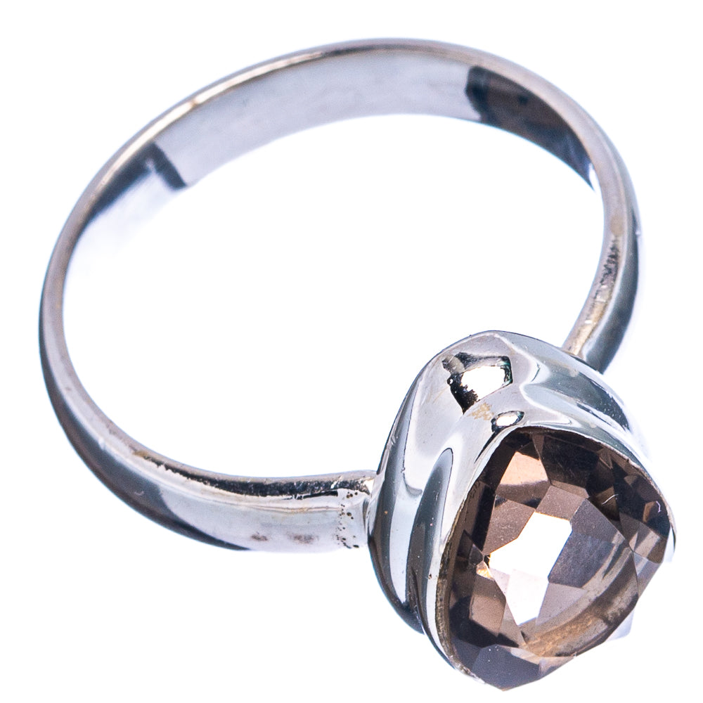 Faceted Smoky Quartz Ring Size 6.75 (.925 Sterling Silver)