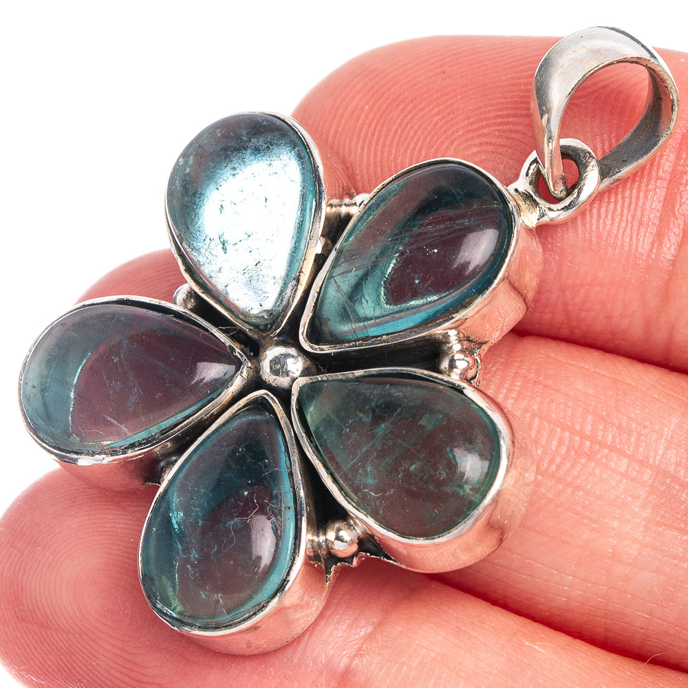 Blue Fluorite Pendant 1 1/2" (925 Sterling Silver) P39799